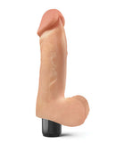 Real Feel Lifelike Toyz No. 2 Realistic Vibrating Dildo 8 inch in beige color with lifelike texture and ballsy base.