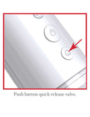 Close-up of Classix Auto Vac Power Pump's push button quick-release valve for easy control.