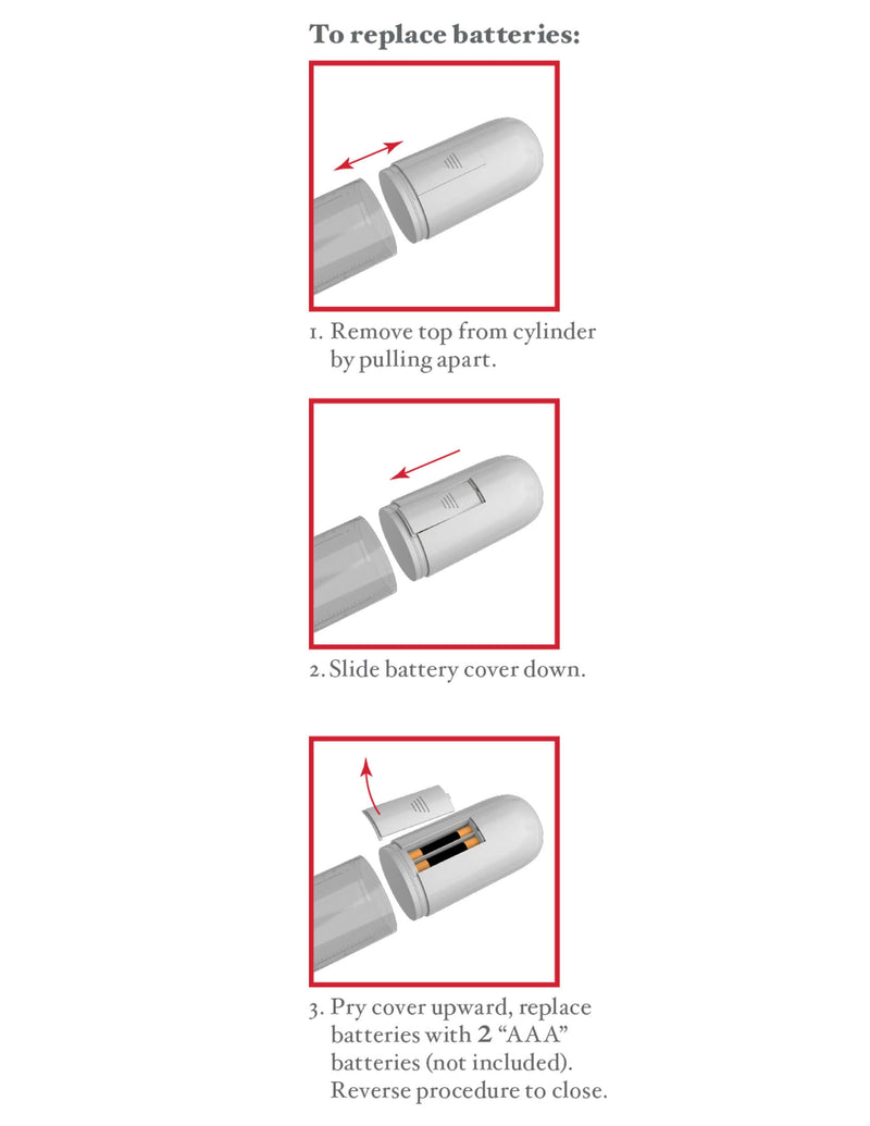 Instructions for replacing batteries in the Classix Auto Vac Power Pump, showing step-by-step guide with images and arrows.