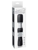 Maxi Wanachi Black Massager in packaging by Pipedream Products, showcasing its powerful and cordless design for muscle relief.