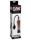 Pump Worx Euro Penis Pump packaging showcasing advanced penis enlargement system by Pipedream.