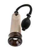 Pump Worx Beginners Pump Black vacuum pump with a clear cylinder and hand bulb for controlled pumping.