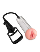 Pump Worx Beginners Pussy Pump, a dual-function pleasure device with vacuum pumping and soft sleeve.
