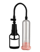 Pump Worx Beginners Pussy Pump showcasing its dual-function design with a clear cylinder and soft sleeve.