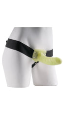 Fetish Fantasy Strap On For Him Or Her Glow In The Dark shown on a mannequin, displaying its playful design.