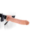 Fetish Fantasy 11" Vibrating Hollow Strap-On in Light Skin Tone Beige with realistic design and lifelike balls.