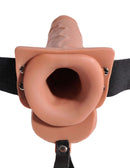 Fetish Fantasy 7.5 inch Hollow Squirting Strap On Tan for interactive play and comfort.