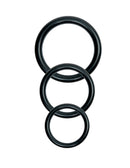 Fetish Fantasy Series Vibrating Plush Harness Black set of three black rings for adjustable fit and comfort.