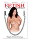 Fetish Fantasy Series Nipple Chain Clips with clothes pin ends; 11.5-inch chain for daring and eye-catching allure.