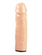Realistic silicone dildo in flesh color, textured for enhanced stimulation, ideal for pleasure play.