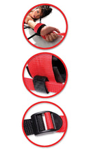 Fetish Fantasy Series Fantasy Web Bed Restraint System featuring adjustable straps and wrist cuffs for bondage play.