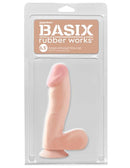 Basix Rubber Works 6.5 Inch Flesh Dong with Suction Cup in packaging, showcasing its lifelike design.