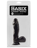 Basix Rubber Works 6.5" black dong with suction cup base in packaging