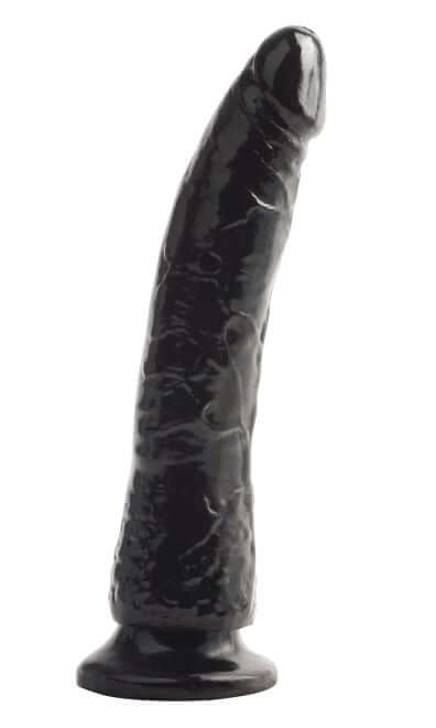 BASIX RUBBER WORKS 7IN BLACK SLIM DONG W/ SUCTION CUP-0