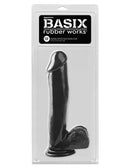 Basix Rubber Works 12 inches Dong Black packaged with suction cup for versatile pleasure.