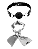 Fetish Fantasy Series Limited Edition Ultimate Bondage Kit includes a ball gag and a silk scarf for versatile experiences.