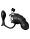 Anal Fantasy Elite Silicone Ass-Gasm Cock Blocker Chastity Cage in black, designed for anal and prostate play.
