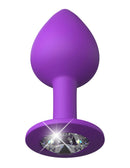 Fantasy For Her Little Gems Medium Butt Plug in purple with a sparkling base for comfortable stimulation.