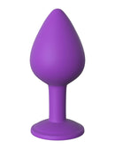 Fantasy For Her Little Gems Medium Butt Plug in purple silicone for comfortable stimulation and elegant design.