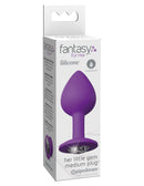 Fantasy For Her Little Gems Medium Butt Plug in packaging, waterproof silicone anal plug by Pipedream Products.