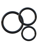 Dillio 6 inches Strap On Suspenders Harness Set Pink featuring three black rings of different sizes.