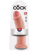 King Cock 10 inches Cock Beige Dildo in packaging showcasing realistic details and impressive size.