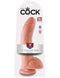 King Cock 9-inch dildo with balls in package, realistic design, flesh beige color from Pipedream Products.