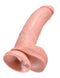 King Cock 9-inch dildo with balls in flesh beige, designed for a realistic experience.