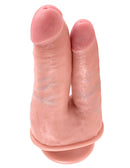 King Cock Double Penetrator Flesh Beige Dildo featuring a lifelike dual-ended design for versatile experiences.