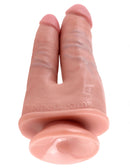 King Cock Double Penetrator Flesh Beige Dildo featuring a dual-ended design for versatile pleasure.