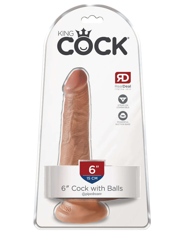 KING COCK 6 IN COCK W/BALLS TAN-4