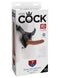 King Cock Strap On Harness packaging featuring 7-inch caramel dildo, designed for a realistic experience.