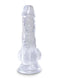 King Cock Clear 5 Inch Realistic Dildo with Balls - Harness Compatible, Suction Cup Base, Translucent Design