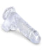 Clear 5 Inch Realistic Dildo with Balls and Suction Cup Base from King Cock by Pipedream Products