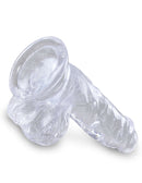Clear 5 Inch Realistic Dildo with Balls and Suction Cup Base from King Cock