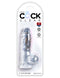 King Cock Clear 5 Inch Realistic Dildo with Balls in packaging – harness compatible, suction cup base, translucent design.