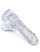 King Cock Clear 6-Inch Realistic Dildo with Balls, Translucent, Suction Cup Base - Pipedream Products