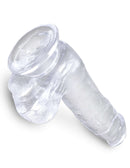 King Cock Clear 6-Inch Realistic Dildo with Balls, Translucent, Suction Cup Base.