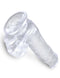King Cock Clear 6-Inch Realistic Dildo with Balls, Translucent, Suction Cup Base.