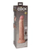 King Cock Elite 9-inch vibrating dual density silicone dildo with remote control, packaged in stylish box.