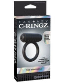 Fantasy C-Ringz The Wingman Black Vibrating Ring packaging featuring a vibrating waterproof bullet.