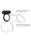Fantasy C-Ringz The Wingman Black Vibrating Ring featuring powerful vibrations and tight squeeze for enhanced pleasure.