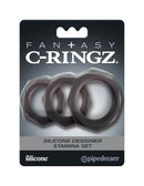 FANTASY C RINGZ SILICONE DESIGNER STAMINA SET BLACK-1