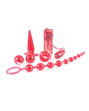 Pipedream Extreme Toyz Collection Sex Toy Kit Red includes various pleasure products in red color.