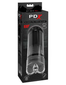 PDX Elite Extender Pro Pump Vibrating packaging showcasing its advanced suction technology and rechargeable features.