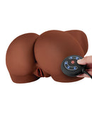 PDX Elite Milk Me Silly Mega Masturbator Brown with remote control for enhanced pleasure.