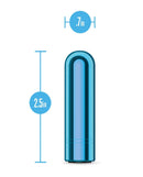 Kool Vibes Rechargeable Mini Bullet Vibrator - Blueberry, 2.5 inches long and 0.7 inches wide, sleek and compact design