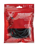 XPlay Silicone 18 inches Thin Wrap Rings packaged in a clear bag, showing multiple black wrap rings inside.