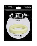 Perfect Fit Hefty Ring 1.75 Inch Silicone Glow In The Dark in packaging showcasing its body-hugging design.