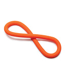 Perfect Fit Hefty Wrap Cock Ring 12 Inch Silicone Orange displayed in an infinity shape for customizable fit.
